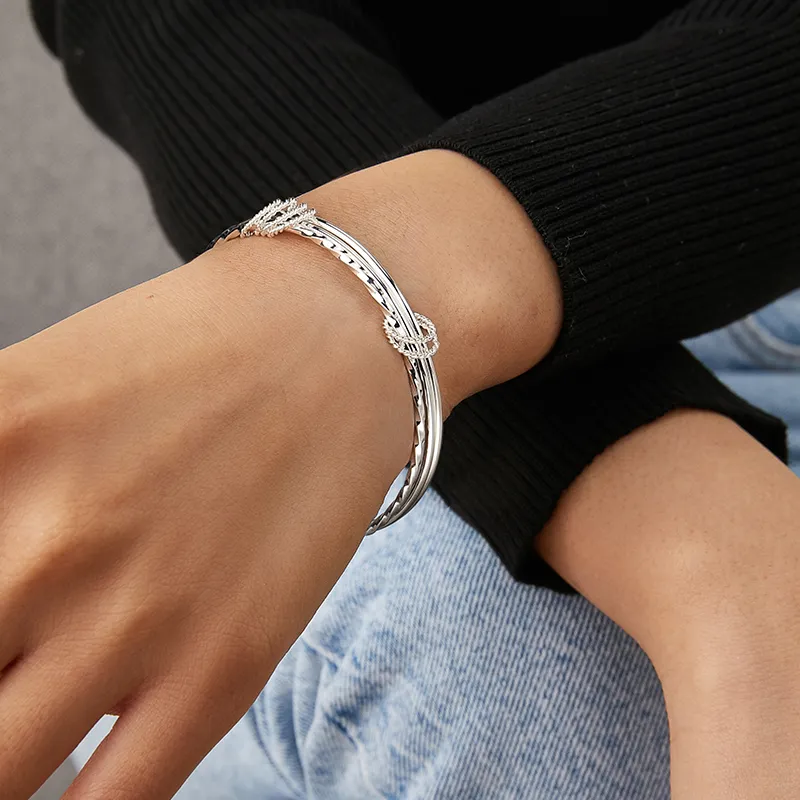 Wylyp 999 Fine Silver Sterling Silver Bracelets Women's-1