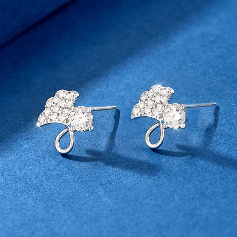 Wylyp S925 Silver Stud Earrings Women's Silver white Gift Box-4