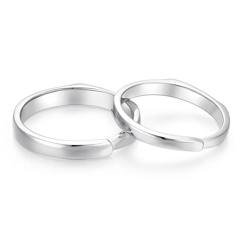 Wylyp S925 Silver Rings Unisex Silver white Gift Box-2