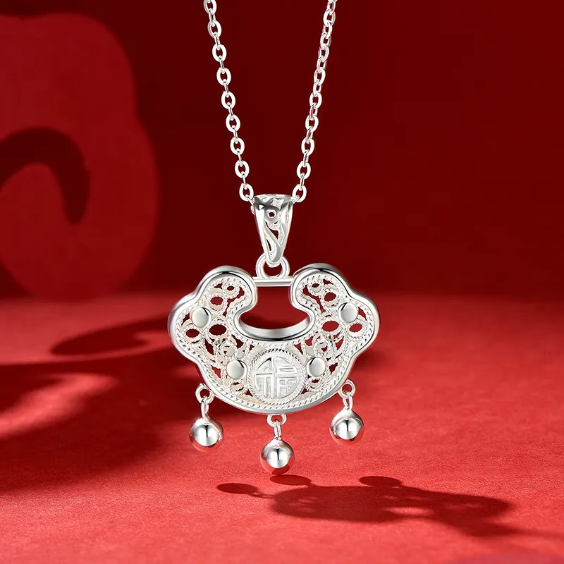 Wylyp 999 Fine Silver Necklaces Unisex Silver White Box-5