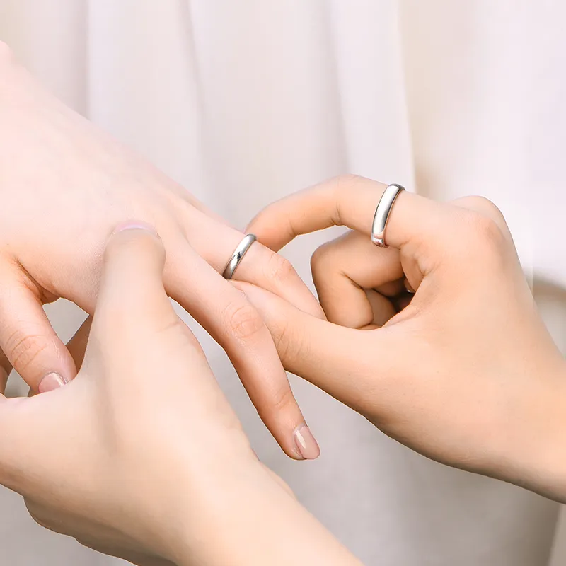 Wylyp Sterling Silver 999 Rings Unisex Silver white Gift Box-5