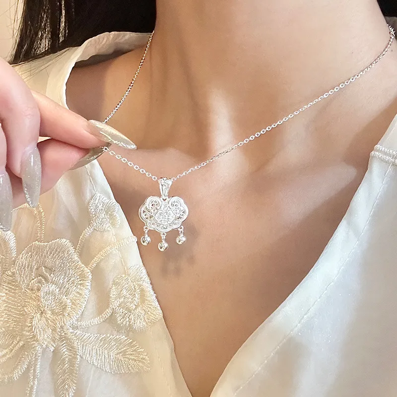 Wylyp 999 Fine Silver Necklaces Unisex Silver White Box-2