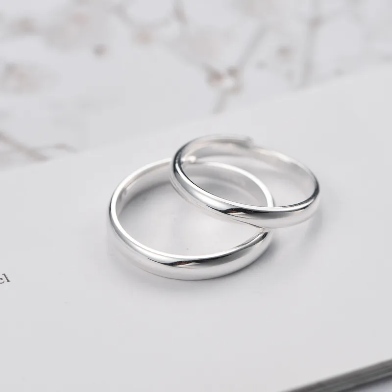 Wylyp Sterling Silver 999 Rings Unisex Silver white Gift Box-3