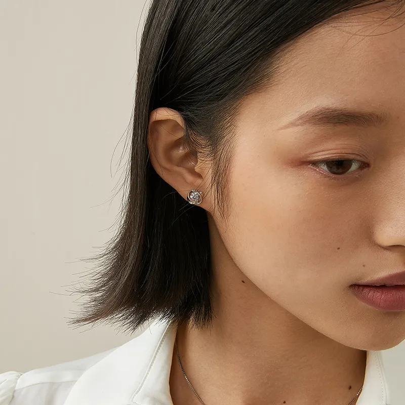 Wylyp 999 Fine Silver Stud Earrings Women's-2