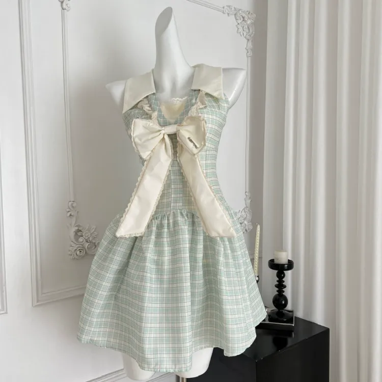EMDPN Sleeveless Dresses Women's Light Green Shopping Bag Included-2