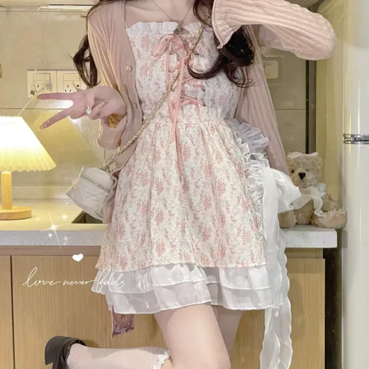 EMDPN Slip Dresses Women's Pink Shopping Bag Included-2