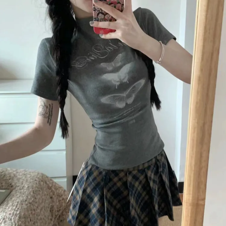 EMDPN T Shirts Women's Gray-2