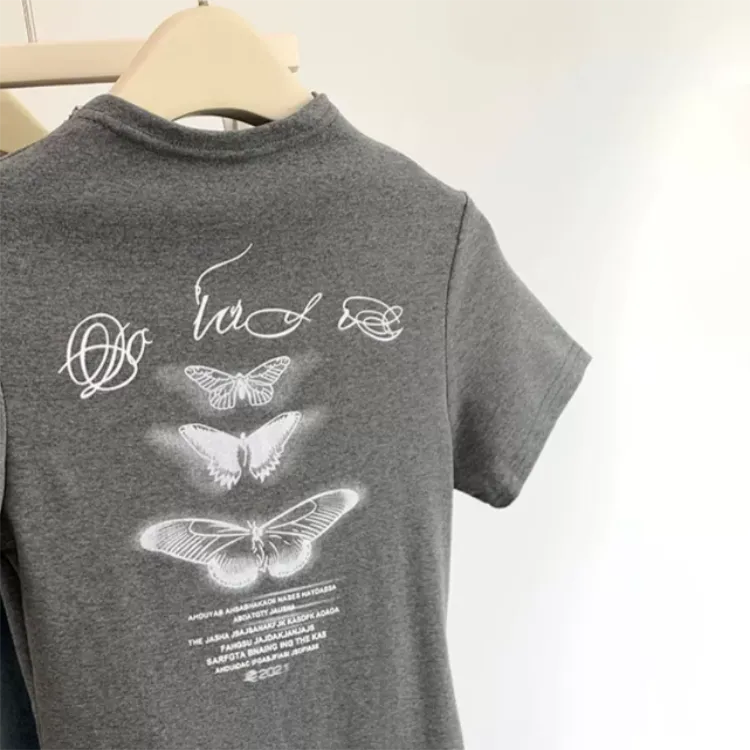 EMDPN T Shirts Women's Gray-4