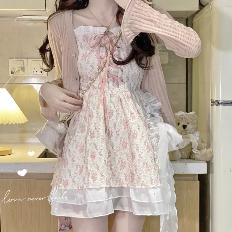 EMDPN Slip Dresses Women's Pink Shopping Bag Included-3