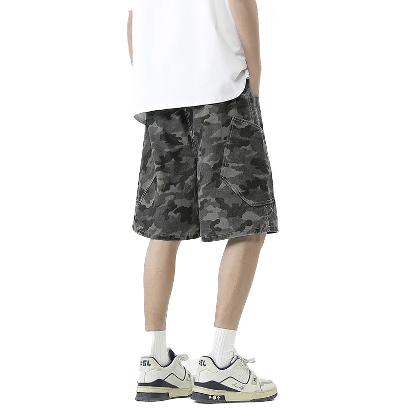FAIRWHALE Denim Shorts Men Camouflage-1