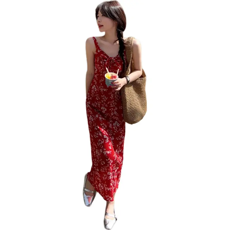 Dior Beauty Slip Dresses Women's Red-2