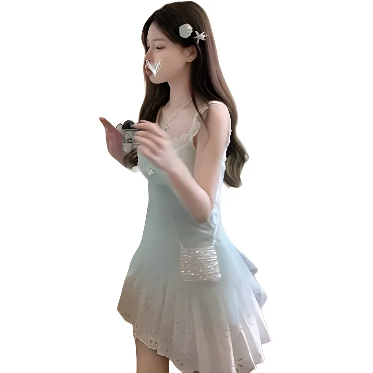 Dior Beauty Slip Dresses Women's Ice Light White Green-1