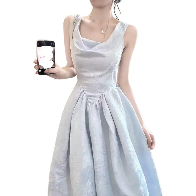 Dior Beauty Slip Dresses Women's Blue-3