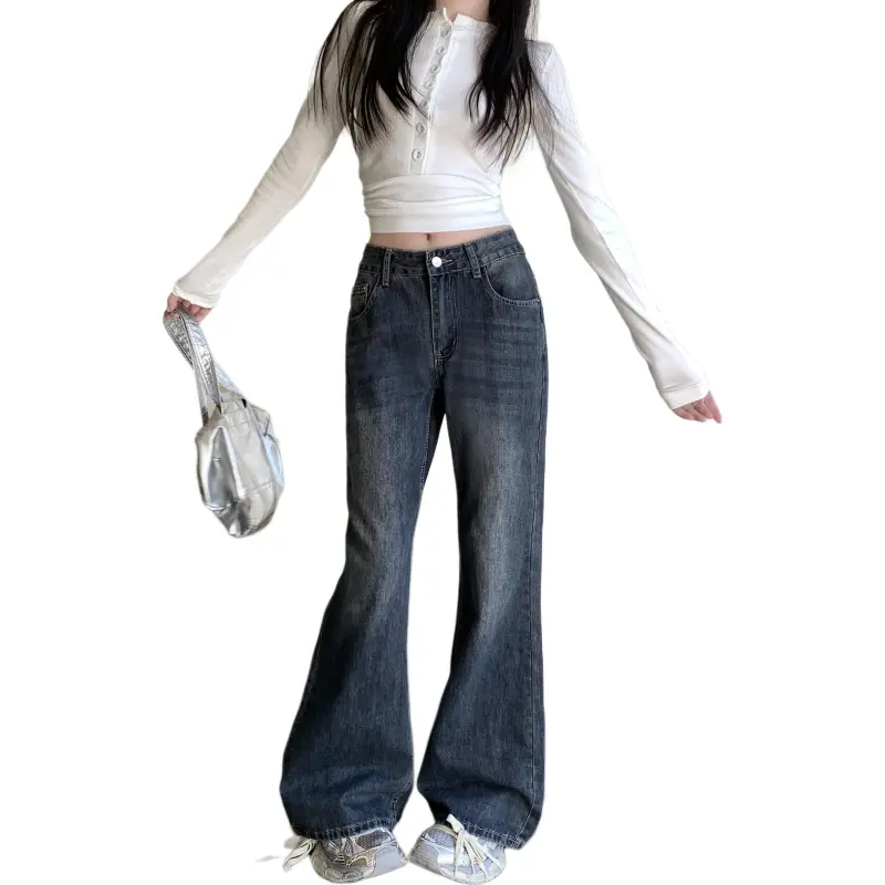 Dior Beauty Jeans Women's Blue Gray-4