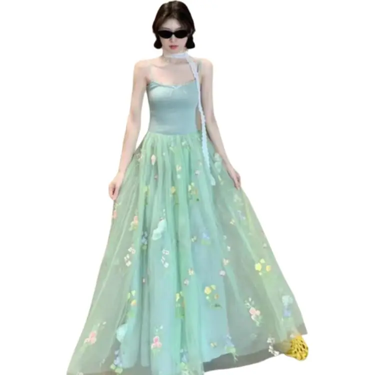 Dior Beauty Slip Dresses Women's Green-3