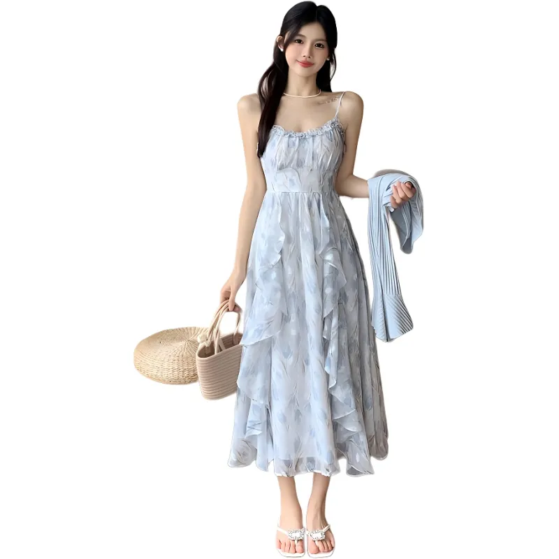 Dior Beauty Slip Dresses Women's Blue-4