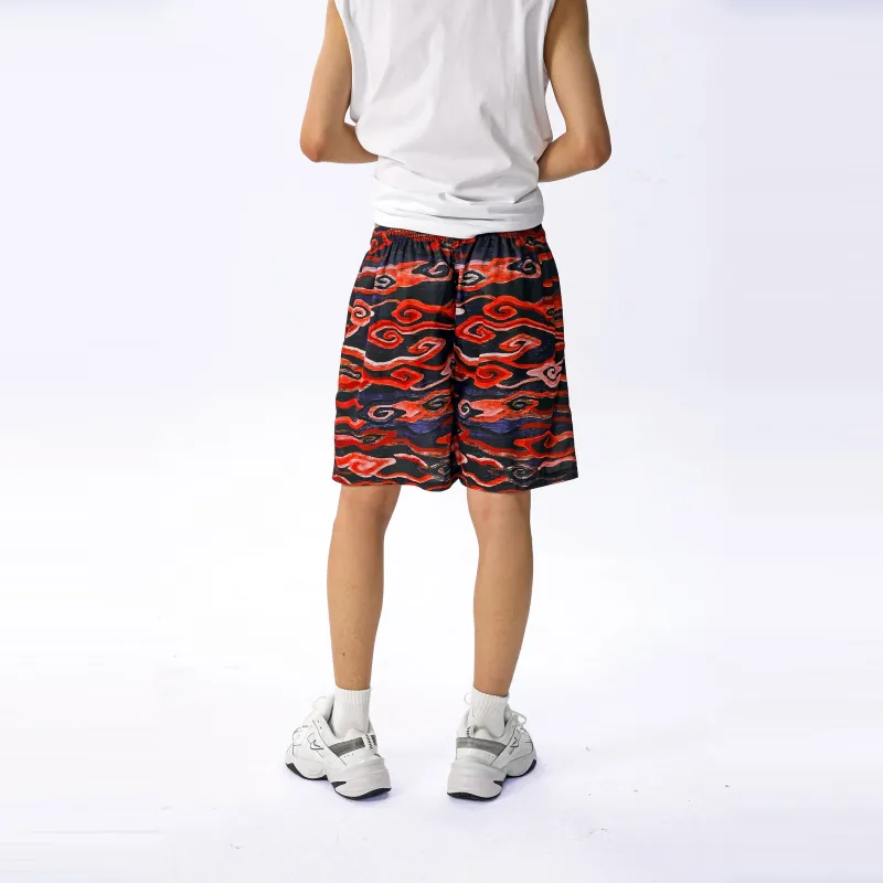 XDFM Casual Shorts Unisex 8020 Black Red-6