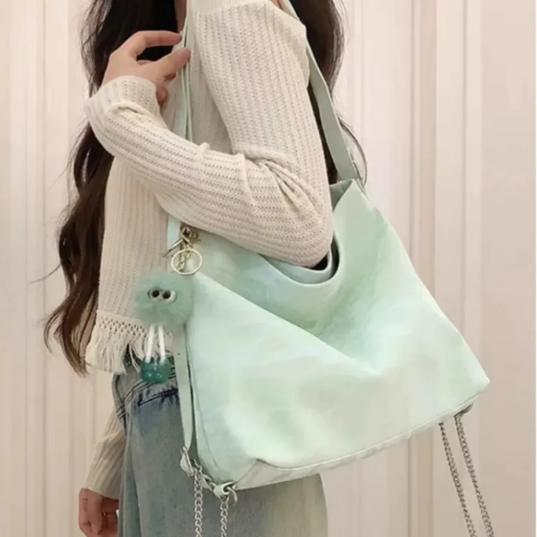 ALI THE FOX Synthetic Leather Shoulder Bag Women's Cream Green-4