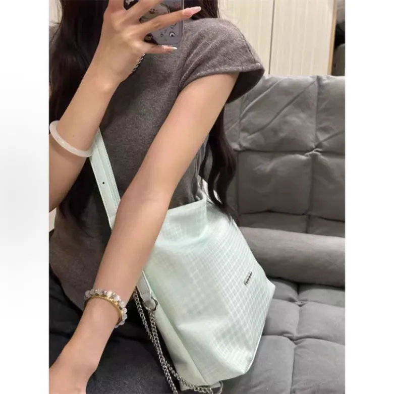 ALI THE FOX Synthetic Leather Tote Bag, Shoulder Bag Women's Mint Green-4