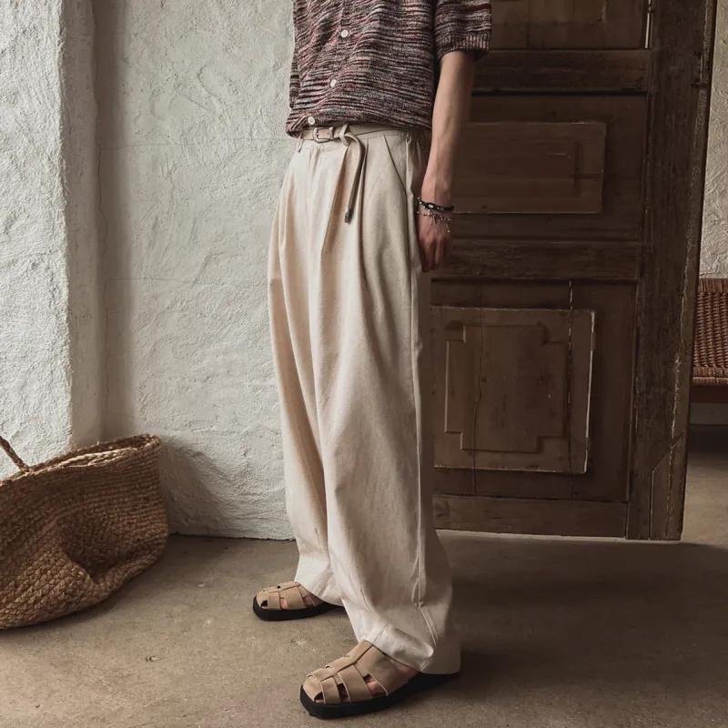 MRCYC Summer Casual Pants Unisex Khaki/Burgundy-3