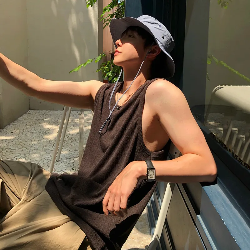 MRCYC Summer Tank Top Unisex Coffee/White-1