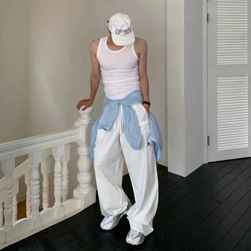 MRCYC Summer Casual Pants Unisex White/Black-1
