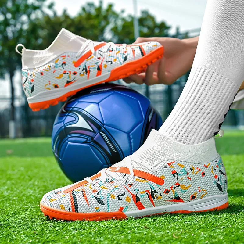 Sportful Soccer Shoes Men Low Top White Orange Broken Studs/Purple Broken Studs/Black Green Broken Studs-1