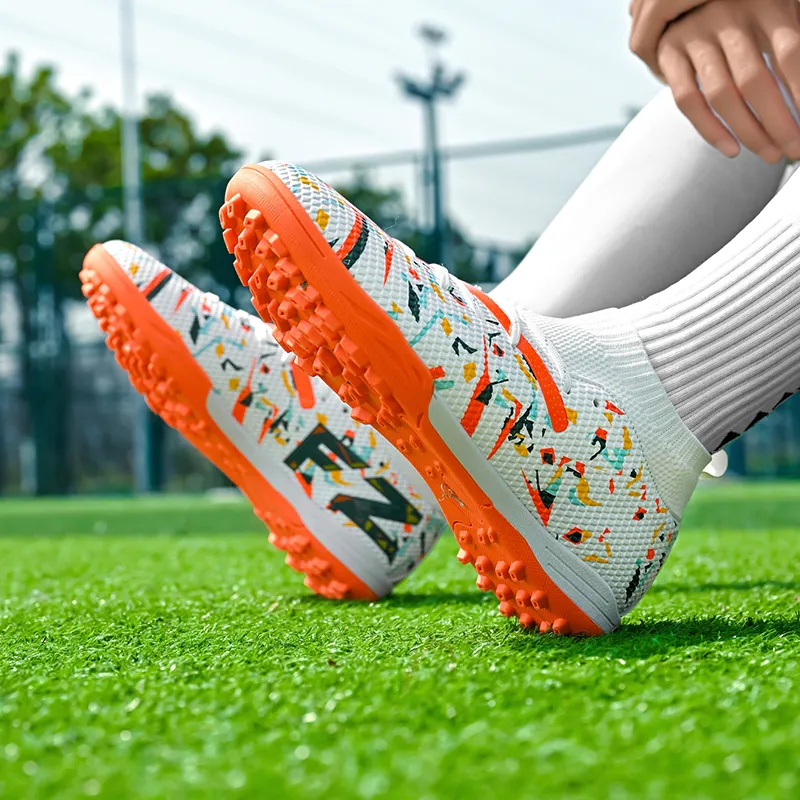 Sportful Soccer Shoes Men Low Top White Orange Broken Studs/Purple Broken Studs/Black Green Broken Studs-2