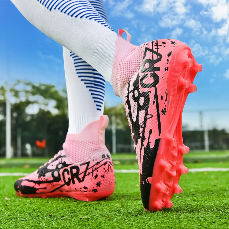 Sportful Soccer Shoes Men Low Top Pink Long Studs/Black Long Studs/Green Long Studs-3