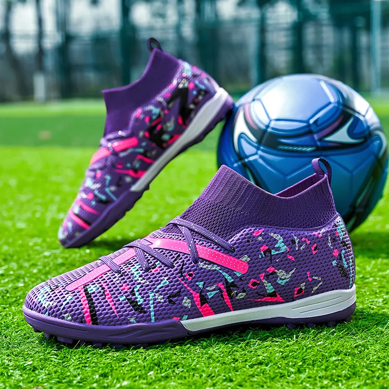Sportful Soccer Shoes Men Low Top White Orange Broken Studs/Purple Broken Studs/Black Green Broken Studs-6