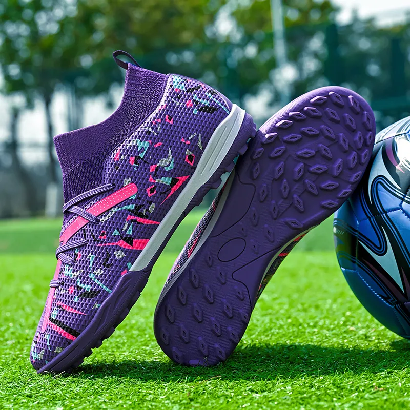 Sportful Soccer Shoes Men Low Top White Orange Broken Studs/Purple Broken Studs/Black Green Broken Studs-7