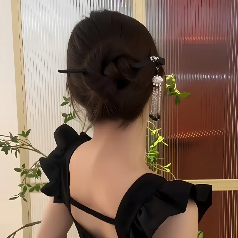 Pink Empress Ebony Wood Hairpins Women's-5