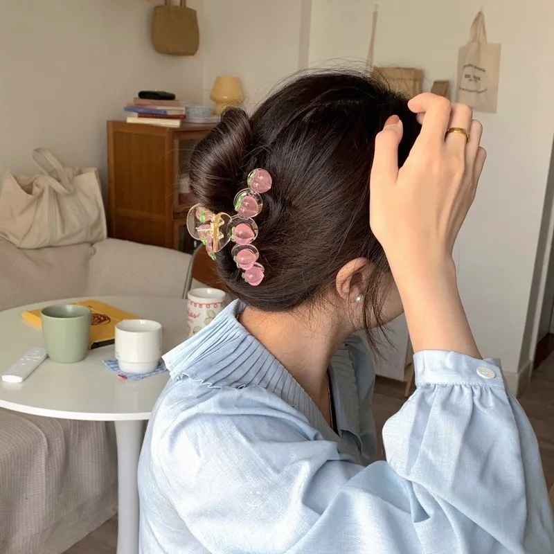 Pink Empress Acrylic Hair Clips Women's-1