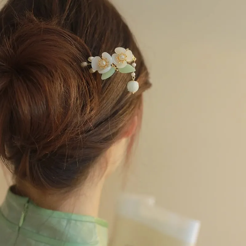 Pink Empress Wooden Hairpins Women's-4