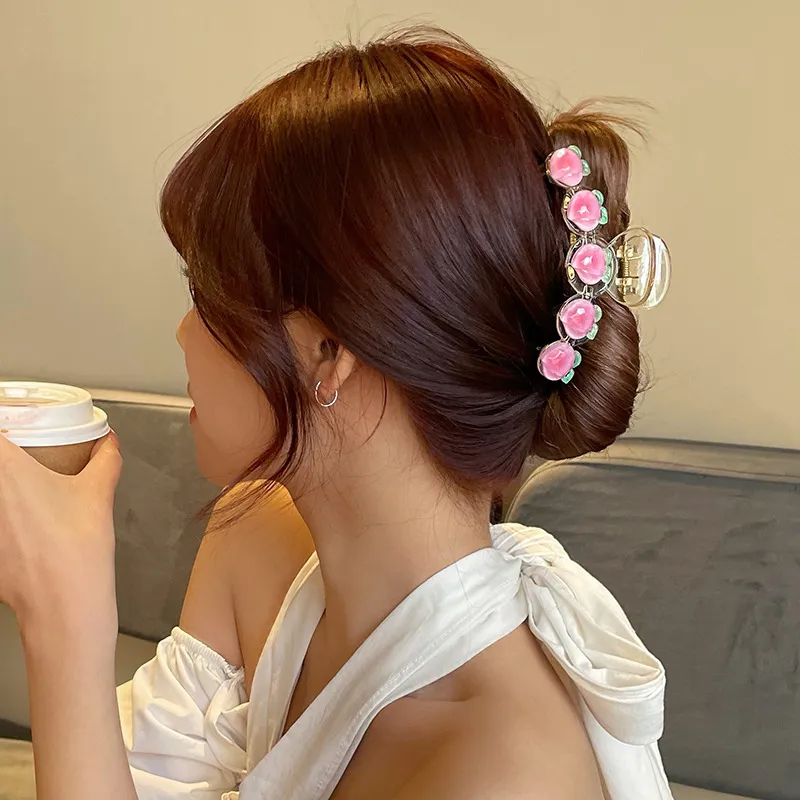 Pink Empress Acrylic Hair Clips Women's-4