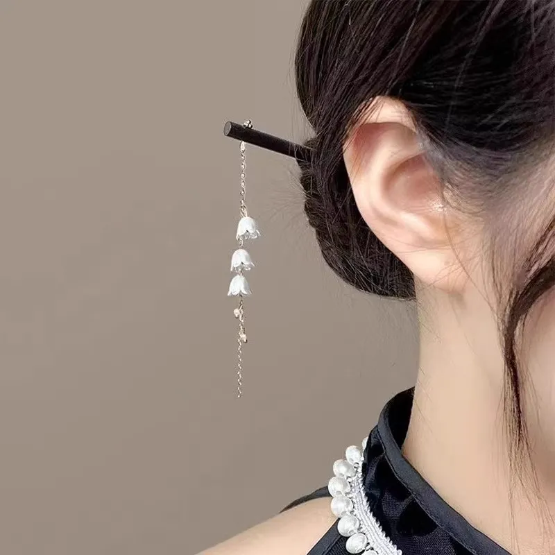 Pink Empress Wooden Hairpins Women's-3