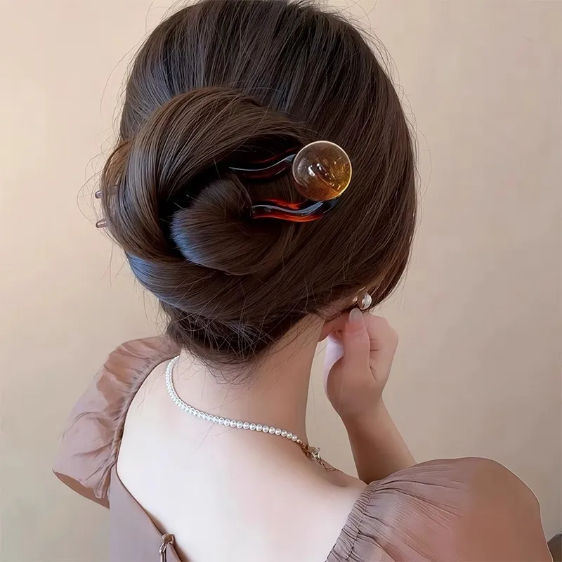 Pink Empress Acrylic Hairpins Women's-3