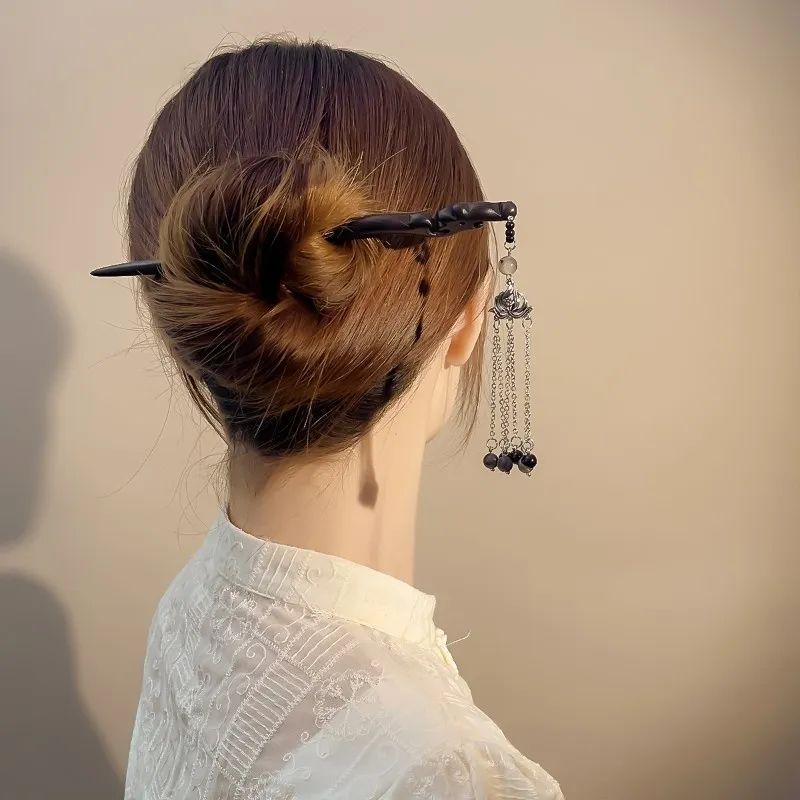Pink Empress Wooden Hairpins Women's-4
