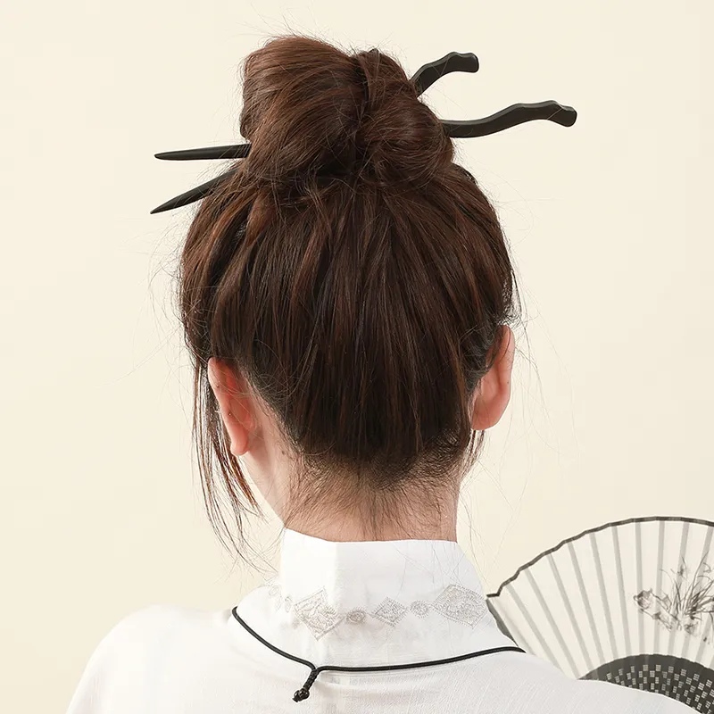 Pink Empress Wooden Hairpins Women's-2