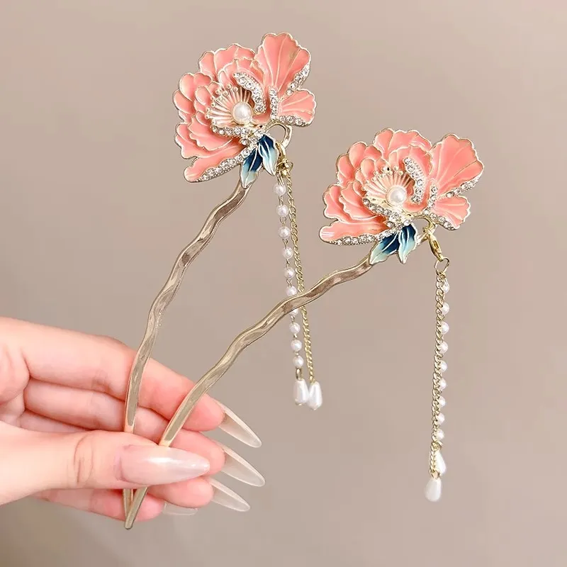 Pink Empress Alloy Hairpins Women's-4