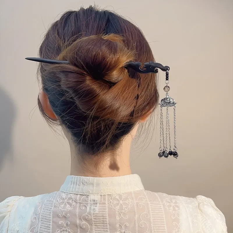 Pink Empress Wooden Hairpins Women's-2