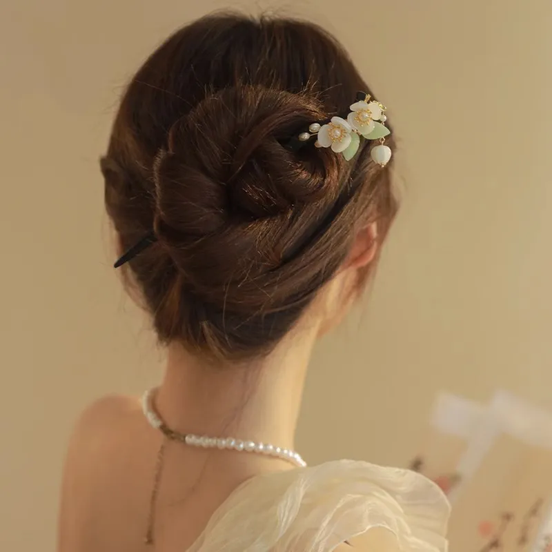 Pink Empress Wooden Hairpins Women's-5