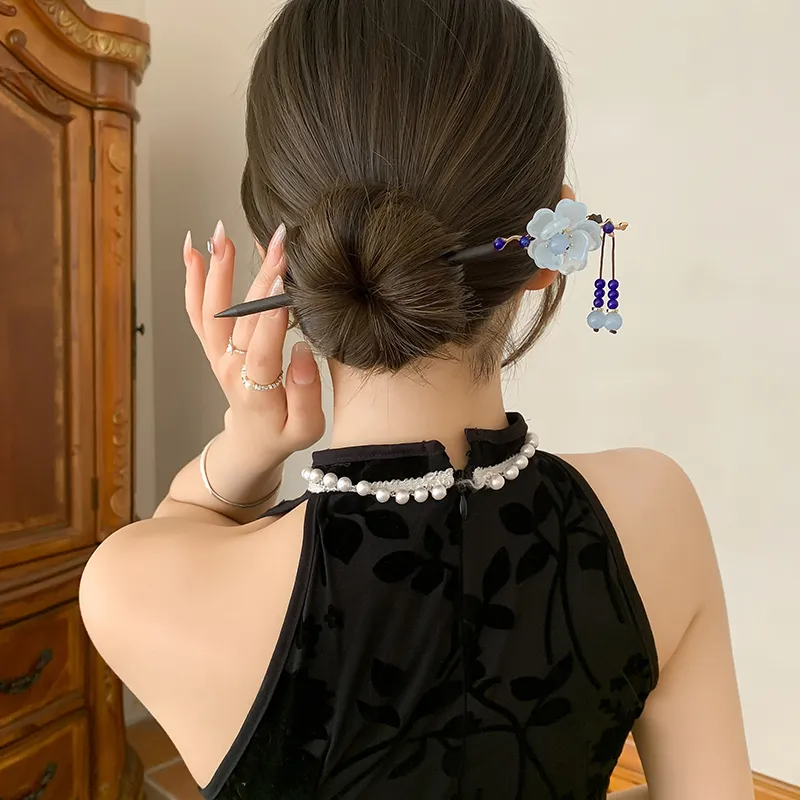 Pink Empress Wooden Hairpins Women's-4