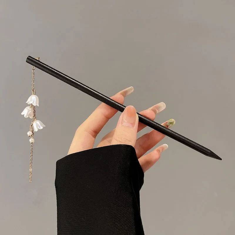Pink Empress Wooden Hairpins Women's-5