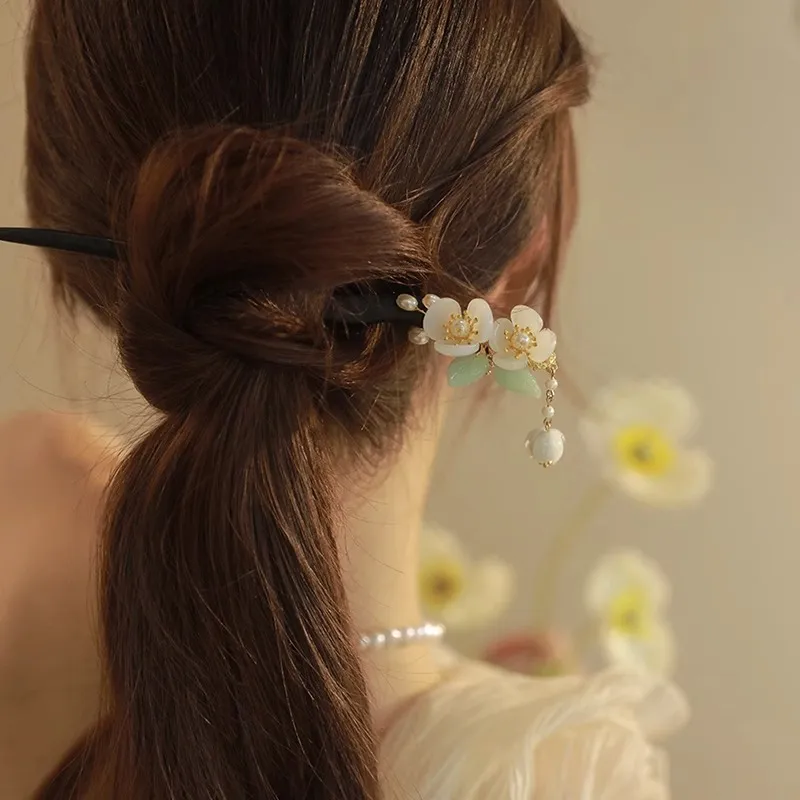 Pink Empress Wooden Hairpins Women's-3