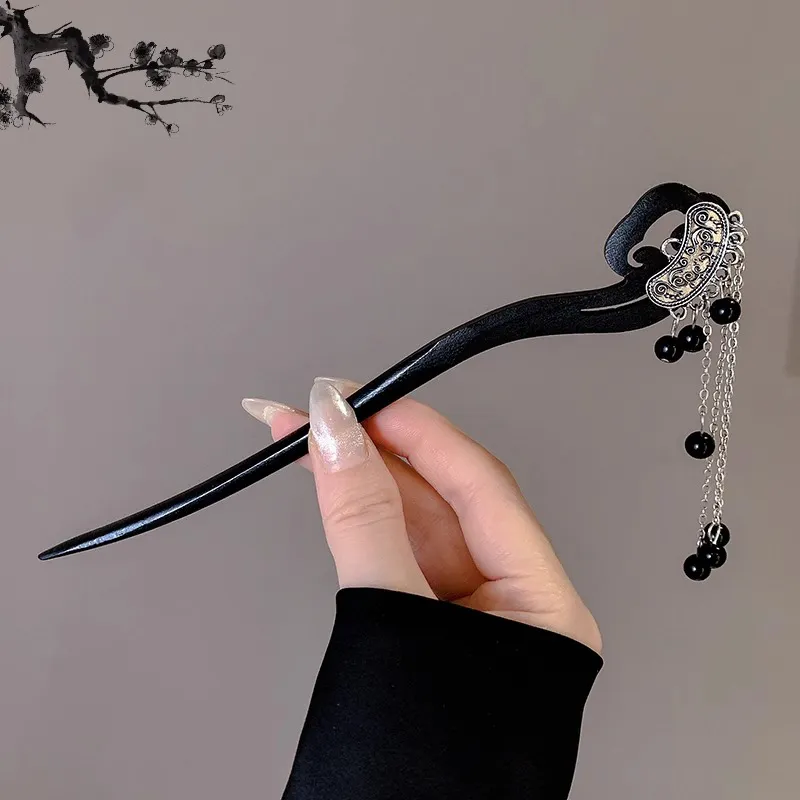 Pink Empress Wooden Hairpins Women's-4