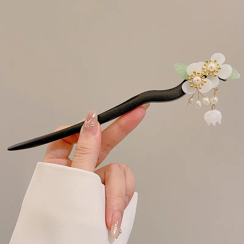 Pink Empress Wooden Hairpins Women's-1