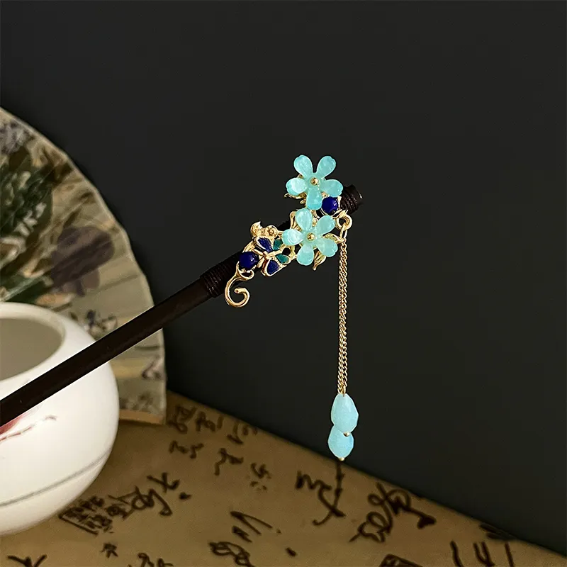 Pink Empress Wooden Hairpins Women's-3