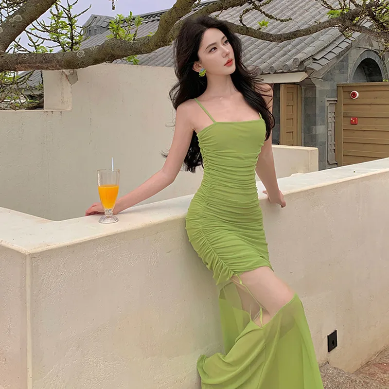 SY Slip Dresses Women's Emerald Green-3