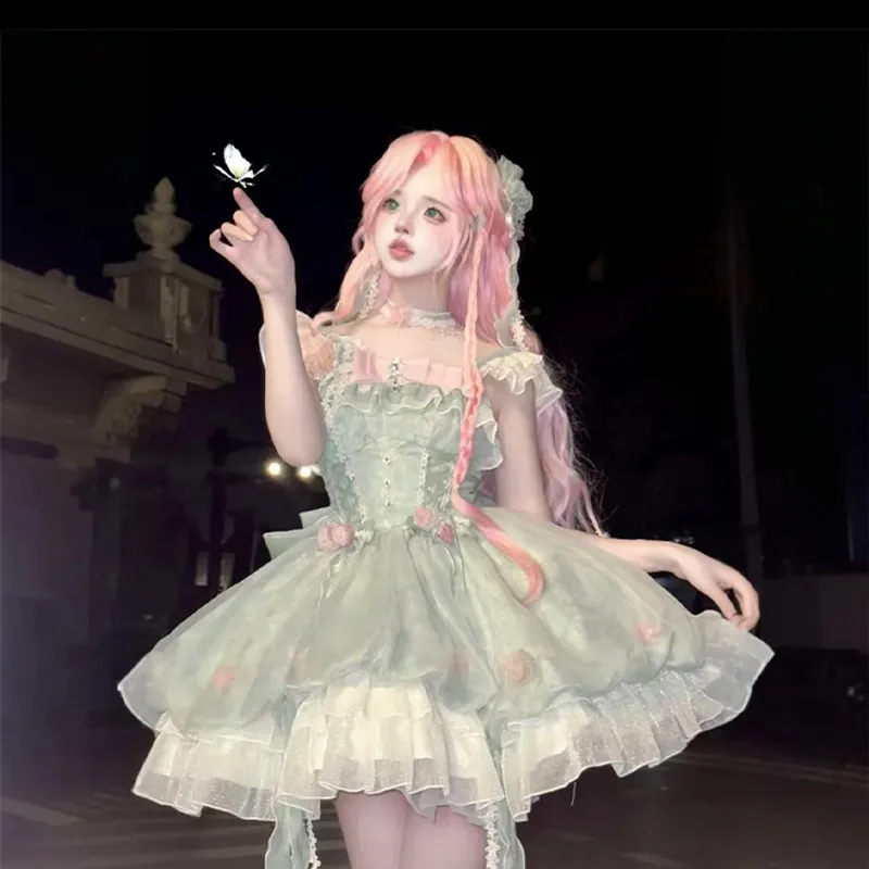 SY Lolita Dresses Women's Pink/Green-3